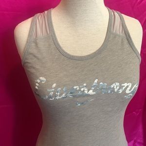 Nike dry fit fitness tub size XS gray with live strong Nike check on front